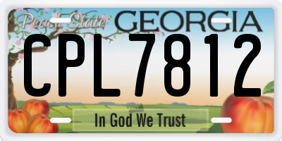 GA license plate CPL7812