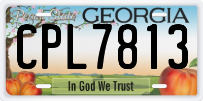 GA license plate CPL7813