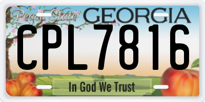 GA license plate CPL7816