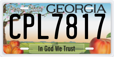 GA license plate CPL7817