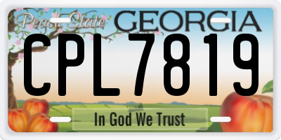 GA license plate CPL7819
