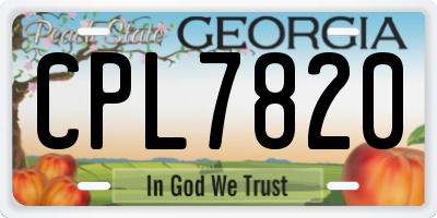GA license plate CPL7820