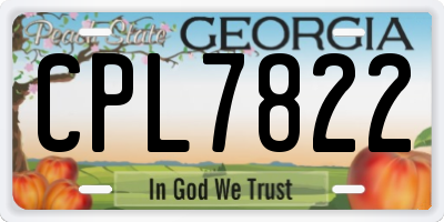 GA license plate CPL7822