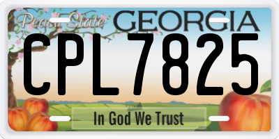 GA license plate CPL7825