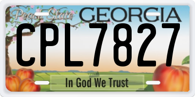 GA license plate CPL7827
