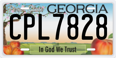 GA license plate CPL7828