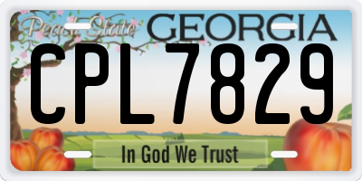 GA license plate CPL7829