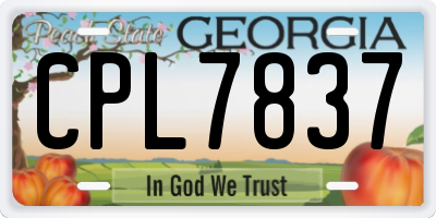 GA license plate CPL7837