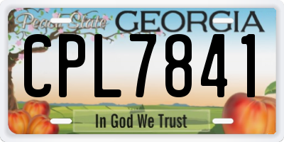 GA license plate CPL7841