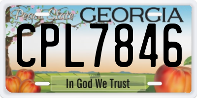 GA license plate CPL7846