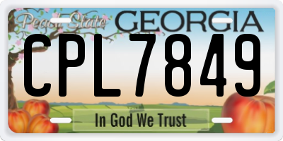 GA license plate CPL7849