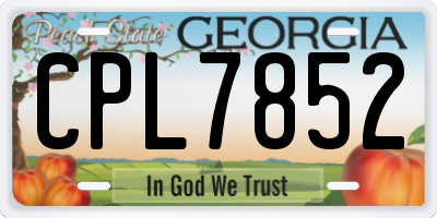 GA license plate CPL7852