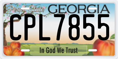 GA license plate CPL7855