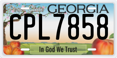 GA license plate CPL7858