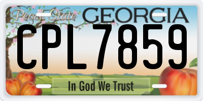 GA license plate CPL7859