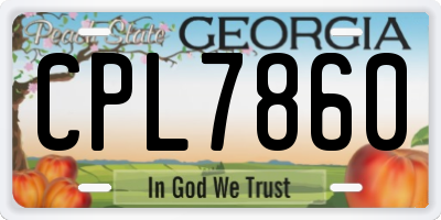 GA license plate CPL7860