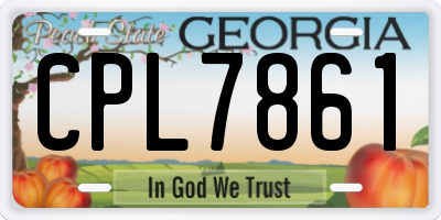 GA license plate CPL7861