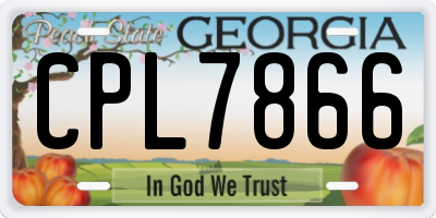 GA license plate CPL7866