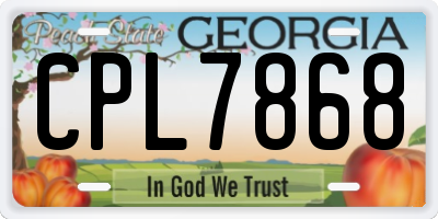 GA license plate CPL7868