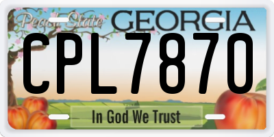 GA license plate CPL7870