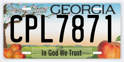 GA license plate CPL7871