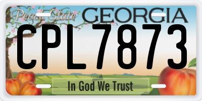 GA license plate CPL7873