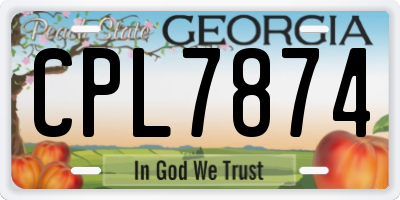 GA license plate CPL7874