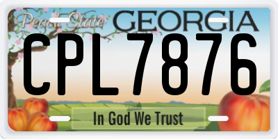 GA license plate CPL7876