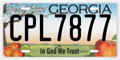 GA license plate CPL7877