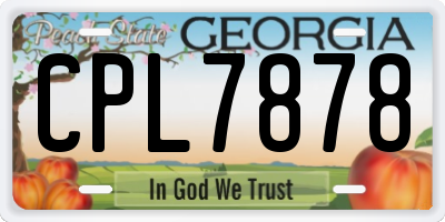 GA license plate CPL7878