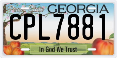 GA license plate CPL7881