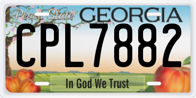 GA license plate CPL7882