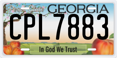 GA license plate CPL7883