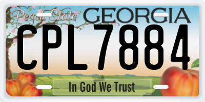 GA license plate CPL7884