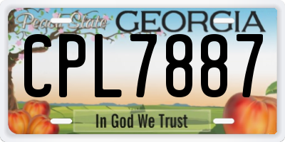 GA license plate CPL7887