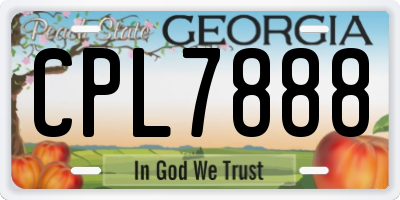 GA license plate CPL7888