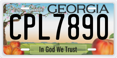 GA license plate CPL7890