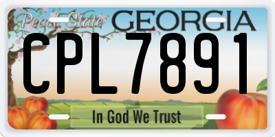 GA license plate CPL7891