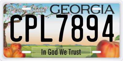 GA license plate CPL7894