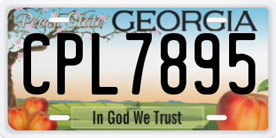 GA license plate CPL7895