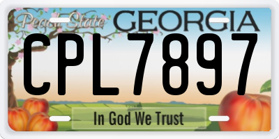 GA license plate CPL7897