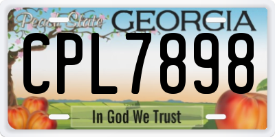 GA license plate CPL7898