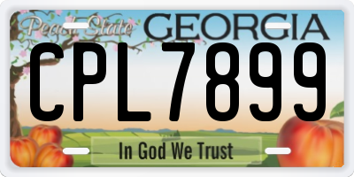 GA license plate CPL7899