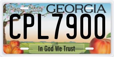 GA license plate CPL7900