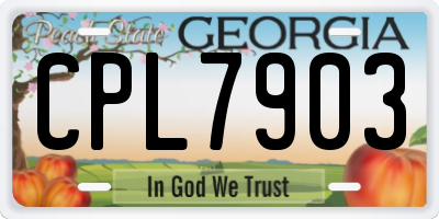 GA license plate CPL7903