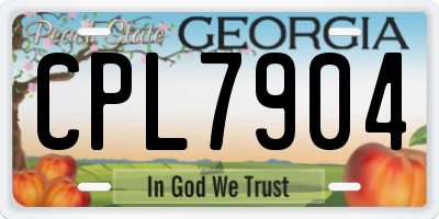 GA license plate CPL7904