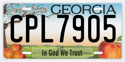 GA license plate CPL7905