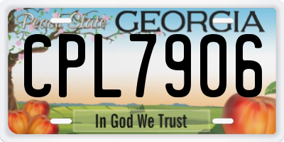 GA license plate CPL7906