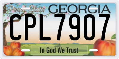 GA license plate CPL7907