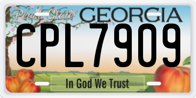 GA license plate CPL7909